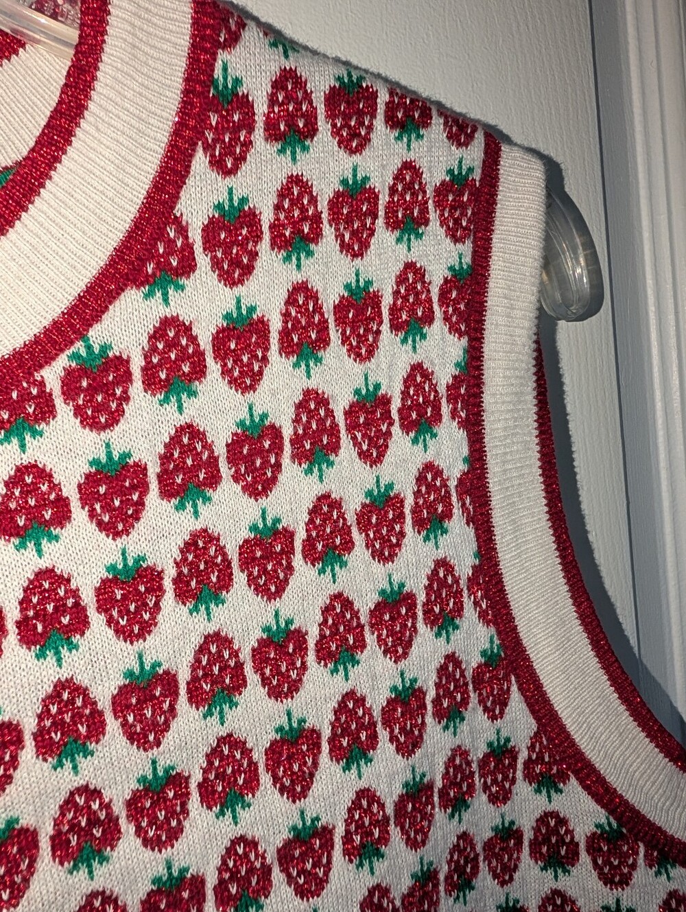 Boden Strawberry Sweater Vest, M - Picture 3 of 4